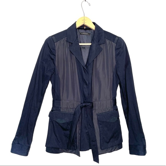 Elie TahariNavy Blue Button Down Jacket